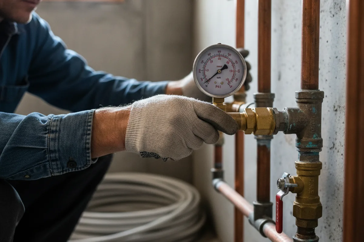 Pressure testing a repaired line during Water Line Repair in Glenhaven